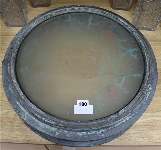 A cast brass porthole diameter 49cm